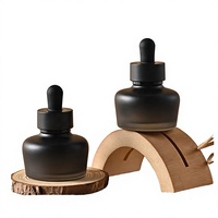 Flacon compte-gouttes 30 ml pour sérum, dégradé original, finition mate, sérigraphie noire, diffuseur de parfum en verre pour huiles essentielles, doré