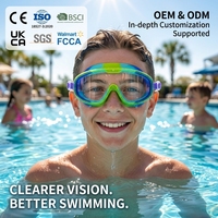 Lunettes de natation de compétition en silicone transparentes à large champ de vision, anti-buée, avec lentilles en PC, personnalisables pour enfants