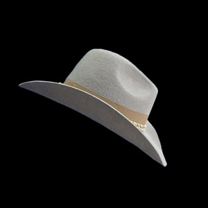 Chapeau cloche en feutre de mouton gris à bord torsadé, style européen/américain, avec ruban décoratif en laine, vente en gros d'usine, collection Printemps-Automne - Product Image 4