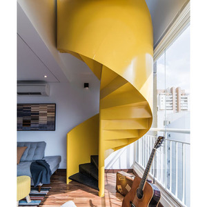 Escalera flotante de madera de larguero de alta calidad para escalera curvada de hierro forjado para interiores y exteriores - Product Image 4