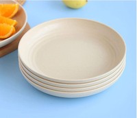 Ensemble d'assiettes à pâtes réutilisables écologiques, ensemble de vaisselle, assiettes incassables en paille de blé pour pique-nique et camping