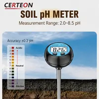 Testeur de Sol Numérique 3 en 1 pour pH Humidité Température Jardin Pelouse Pot de Fleurs Testeur de Sol