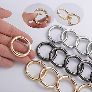 Factory Custom Logo Zinc Alloy Gold Metal Spring Open Gate Ring O Ring All Size Available Carabiner Buckle For Handbag Hardware