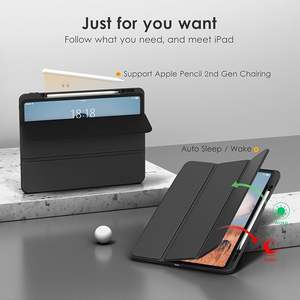 Coque mince antichoc pour iPad Pro 12.9 6ème/5ème/<span class=keywords><strong>4ème</strong></span>/3ème génération 2022/2021/2019/2018, couverture arrière transparente avec porte-crayon - Product Image 3