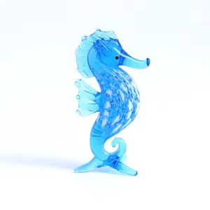 Di vetro di arte del cavallo di mare animali mini figurine