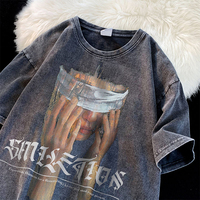 Zure Gewassen Heren T-Shirts Groothandel Kleding Effen Zwaargewicht Katoenen T-Shirt Custom Logo Oversized Grafische Vintage T-Shirt