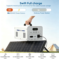 Système solaire portable rechargeable silencieux de grande capacité 500W 1000Wh tout-en-un avec batterie Lifepo4 pour la maison