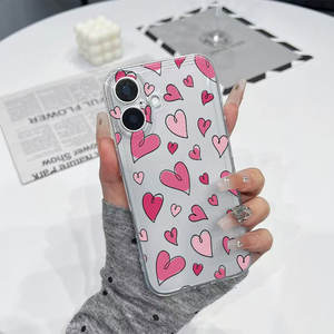 Funda Colorida con Corazón para iPhone 17, para iPhone 15 Transparente 16 Pro, Estilo Europeo y Americano 14 Pro Max, Resistente a Caídas 13 - Product Image 2