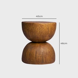 Sidekick elegante para cualquier sofá, cama o esquina poco usada Textura natural, y mesa auxiliar de tambor de madera de estilo elegante - Product Image 3