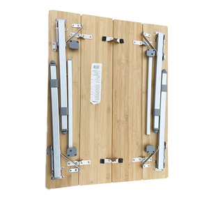 Leichter, verstellbarer, faltbarer Campingtisch aus Aluminium und Bambus mit Tragetasche für Bauernhof und Schule - Product Image 5