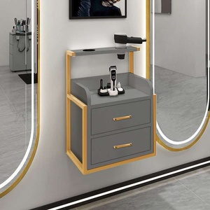 Armoire à outils moderne pour salon de coiffure, dorée, murale, mobilier de salon, équipement de station de coiffure avec rangement pour outils - Product Image 2