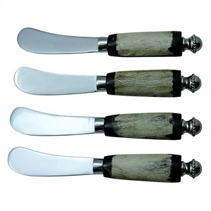 Couteau à beurre multifonctionnel en corne naturelle avec manche en acier inoxydable, couteau à fromage écologique, ensemble de couverts, accessoires de cuisine Star - Product Image 6
