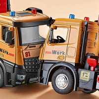Camion de sauvetage routier en métal moulé sous pression à l'échelle 1/24, modèle 2026, jouet à inertie avec fonction de recul, lumières et sons pour enfants