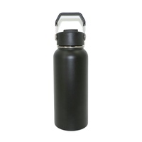 Bouteille d'eau à large ouverture JIAHE JH024 en acier inoxydable, 32 oz, à double paroi, isolée sous vide, anti-fuite, garde les liquides chauds/froids 12-24 heures