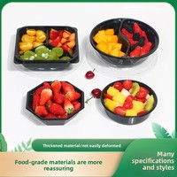 Boîte d'emballage jetable en PET pour fruits avec couvercle, idéale pour les plateaux coupés, boîte à lunch spéciale pour les sorties printanières et les pique-niques