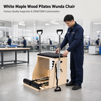 Chaise Wunda pour Pilates, studio de Pilates et salle de sport à domicile, en bois d'érable, cuir ultra-fin, résistance à ressort réglable