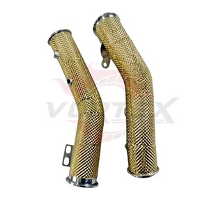 ท่อไอเสียหน้าแบบ Vortex Heat Insulated Golden Turbo สำหรับ Maserati MC20 Coupe พร้อมแผ่นกันความร้อนและช่องเซ็นเซอร์ - Product Image 2