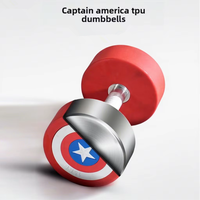 Haltères en acier pour hommes, thème Captain America, robustes, écologiques, sans odeur, pour la salle de sport à domicile, pour hommes et femmes