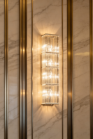 Applique murale de luxe moderne en cristal K9, luminaire mural vertical long pour couloir d'hôtel, villa, escalier