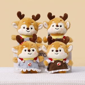 Porte-clés en peluche <span class=keywords><strong>cerf</strong></span> mignon en gros, breloque de sac animal en peluche avec logo personnalisé, poupée OEM ODM, mini renne en peluche pour cadeau promotionnel - Product Image 1