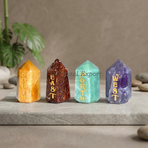 Cristal de Feng Shui de Forma Libre con Grabado de Tema de Amor y Puntos de Sanación con Direcciones del Sur, Suroeste, Noreste y Noreste para Decoración del Hogar - Product Image 4