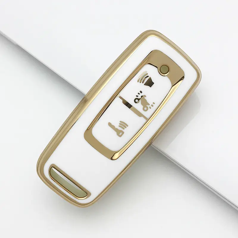 حافظة مفاتيح مناسبة للدراجة النارية هوندا طراز PCX160 حافظة مفاتيح للسيارة مزودة بغطاء واقٍ بحافة ذهبية