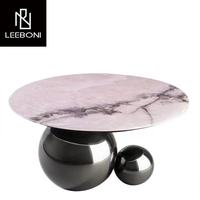 Meuble de salon de luxe nouveau design à prix d'usine, table basse en marbre doré entier
