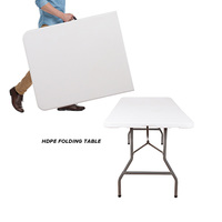 Mesas Plegables de HDPE para Exteriores, Mesa de Picnic Larga de 6 Pies, Mesa Plegable de Plástico para Jardín