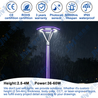 Lámpara de Poste LED AC Moderna y Versátil, Impermeable IP65, con Brazo Paralelo Personalizado y Perfil de Aluminio para Iluminación de Jardín y Patio