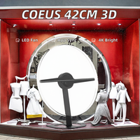 42cm Mini Projecteur Holographique d'Intérieur pour l'Education, Rond/Hexagonal 3D LED Ventilateur Hologramme Couverture de Projecteur pour