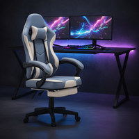 Chaise de jeu confortable et bon marché avec repose-pieds, cuir respirant, chaise de gamer réglable en hauteur, chaise de bureau ergonomique pour ordinateur