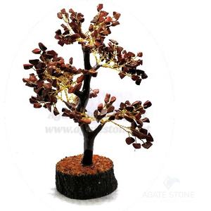 Vente en gros de haute qualité de jaspe rouge fait à la main cristal énergie arbre Figurine Inde pour Feng Shui collection mariage décoration de la maison - Product Image 3