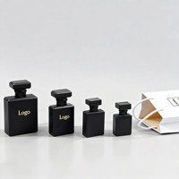 Flacon de parfum en verre personnalisé de luxe vide, transparent, noir, carré, mat, givré, 30 ml, 50 ml, 100 ml, flacon de parfum en verre pour cosmétiques