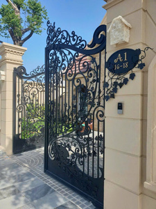 Puerta de Hierro Forjado de Origen Vietnamita, Material de Acero, Tipo de Estructura con Recubrimiento en Polvo, Estilo Francés en Color Cobre Negro - Product Image 6
