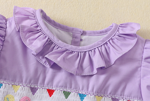 2025 moda estate neonata cotone viola abiti con <span class=keywords><strong>maniche</strong></span> a sbuffo <span class=keywords><strong>4</strong></span> anni - Product Image 3