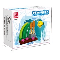 Personalizable DIY educativo fondo marino modelo juguete PP bloque de construcción 1:72 escala para niños pequeño edificio de dibujos animados