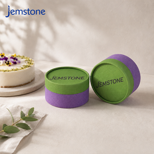 Scatola Cilindrica in Cartone Ecologica con Stampa a Caldo a Blocchi di Colore e Logo Personalizzato per Confezionamento Cheesecake Basca - Product Image 2