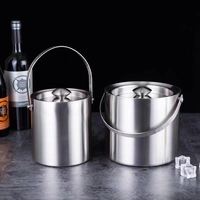 Vente chaude Portable Pratique Double Seaux À Glace Boissons Baignoires Couche Tube Droit Seau À Glace De Poche Seau À Vin
