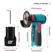 Mini-meuleuse d'angle sans fil 12V à batterie lithium pour chanfreinage de carreaux à 45 degrés, nettoyage des fentes, meulage et polissage