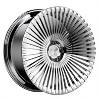 Jantes de voiture de course multi-rayons 7.5J 16 pouces 10mm en alliage chromé, roues de remplacement 5x100 PCD