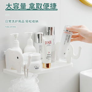 Estante de almacenamiento con forma de elefante, organizador multifunción sin taladro para cocina y baño, tamaño pequeño con gancho para joyas y accesorios - Product Image 2