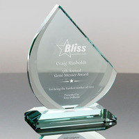 Trophée de récompense en verre dépoli en forme de nuage pour la collaboration d'équipe en entreprise