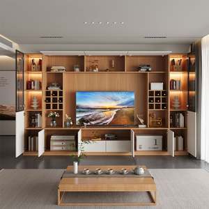 Mobile TV Motorizzato di Lusso Moderno, <span class=keywords><strong>Design</strong></span> Sospeso a Parete, Arredamento in Legno per <span class=keywords><strong>Soggiorno</strong></span>, Adatto a TV da 65+ Pollici - Product Image 4