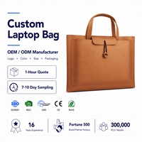 Sac à main pour ordinateur portable en cuir personnalisé en usine, sacoche pour ordinateur portable en PU avec poignée pour femmes et hommes