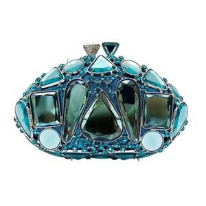 Bolso de Noche para Mujer con Cristales Brillantes, Cartera de Mano de Lujo con Gemas, Correa de Cadena Desmontable para Eventos Formales - Product Image 1