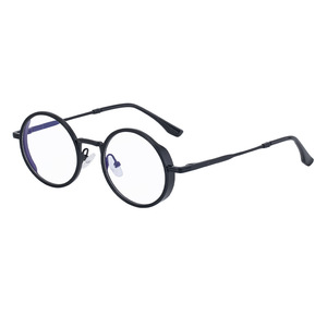 Lunettes de soleil à monture ronde pour hommes, noires, UV400, verres en PC, monture en plastique et en métal, pare-soleil de classe 2, KSL-98285 - Product Image 3