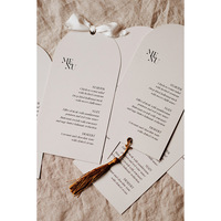 Cartes de menu alimentaires modernes faites à la main pour restaurant de fête en papier pour mariage