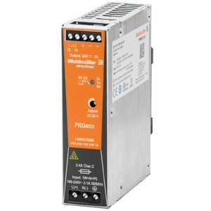 Alimentation électrique industrielle à découpage PRO ECO 72W 24V 3A, entrée 85-264 VAC/80-370 VDC, modèle 1469470000, fabriquée en Allemagne - Product Image 1