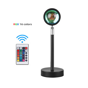 Lámpara <span class=keywords><strong>de</strong></span> Proyección LED con Efecto Atardecer, 16 Colores, Lámpara Moderna RGB, Luz Nocturna <span class=keywords><strong>para</strong></span> Dormitorio, Proyección <span class=keywords><strong>de</strong></span> Arcoíris, Lámpara <span class=keywords><strong>de</strong></span> Pie - Product Image 1