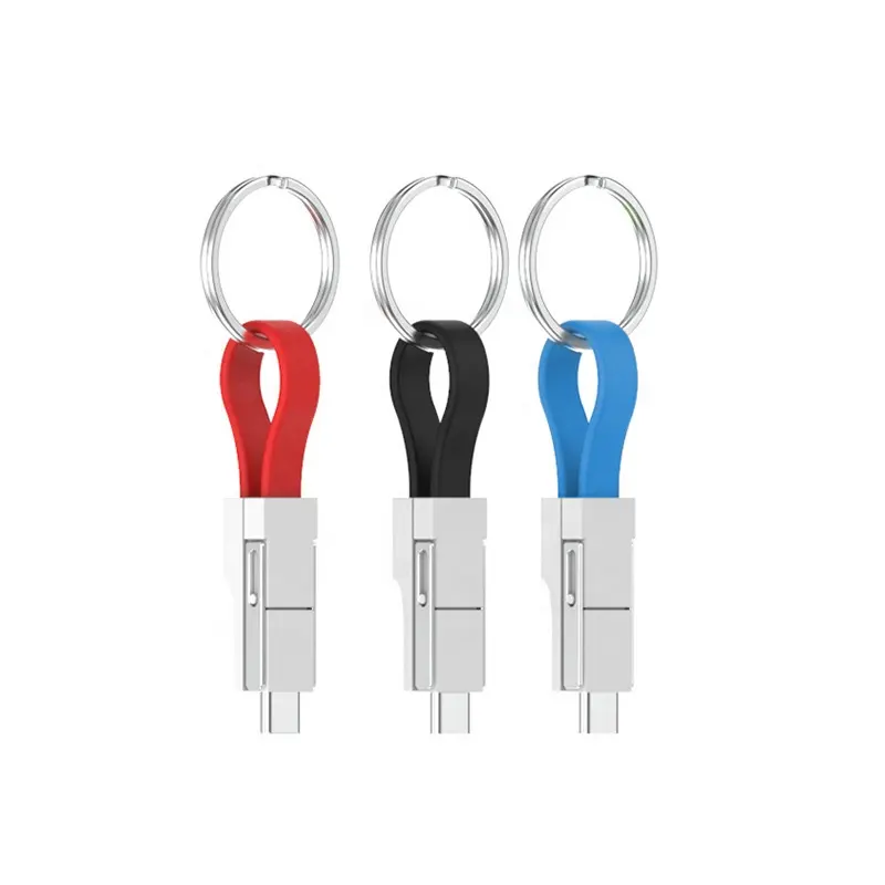 Porte-clés OTG câble USB 3 en 1 câble magnétique court chargeur de banque d'alimentation Micro Usb Type C cordon de Smartphone câble de chargeur PD